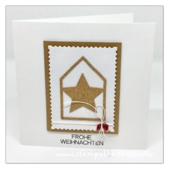 Weihnachtskarte Haus mit Stern