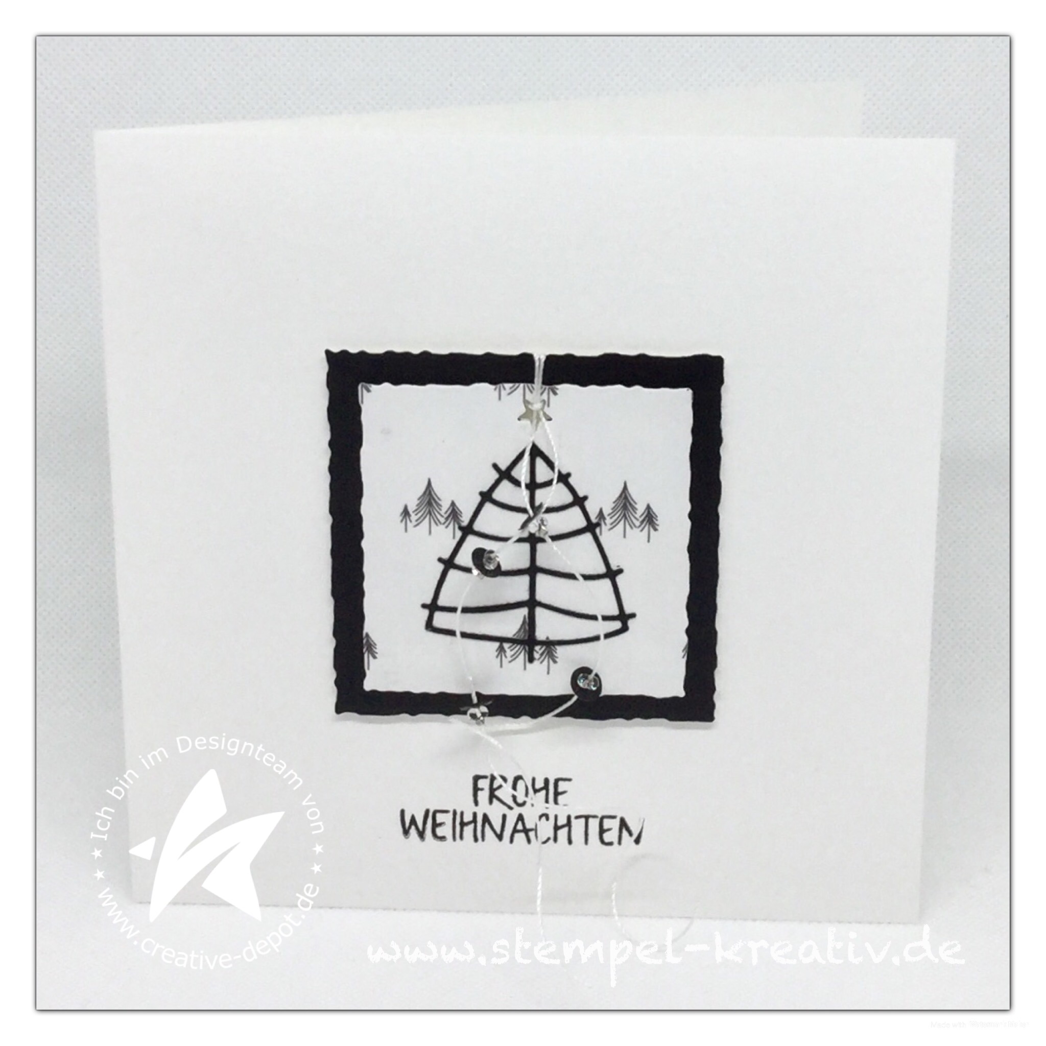 Weihnachtskarte Frohe Weihnachten Tannenbäume